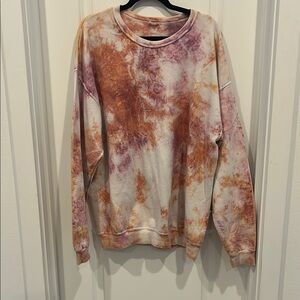 Urban outfitters oversized Orange and Purple Crewneck Sweater